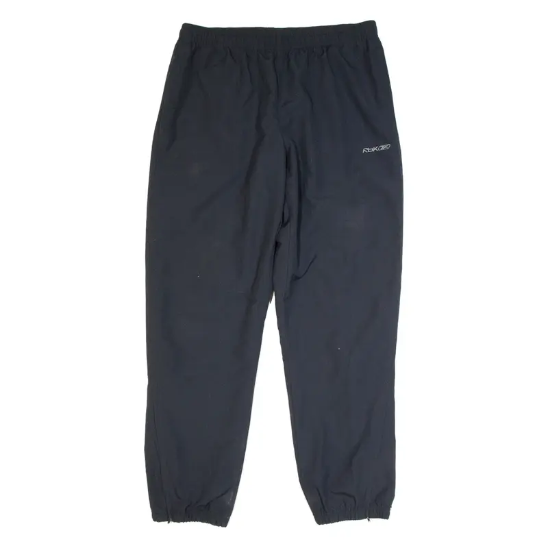 REEBOK Mesh Lined Mens Track Pants Black Tapered M W32 L31