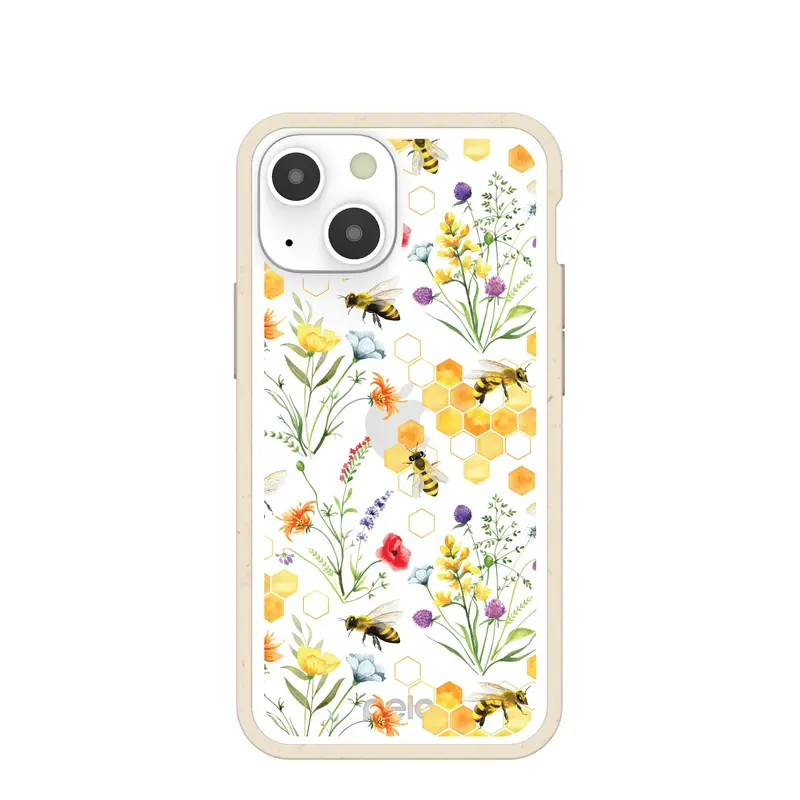 Clear Sweet Bees iPhone 13 Mini Case With London Fog Ridge