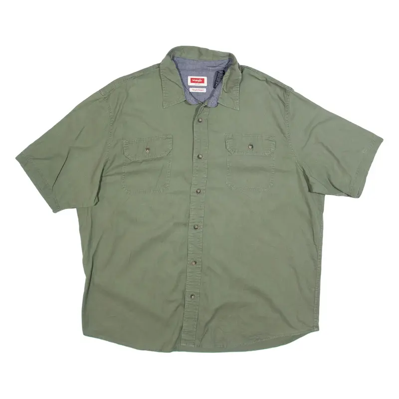 WRANGLER Mens Plain Shirt Green XL