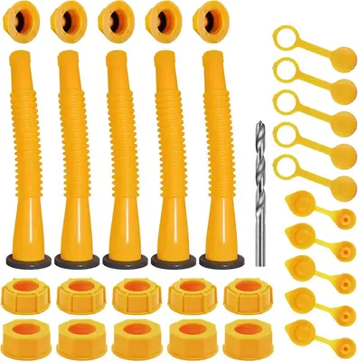 Gas Can Spout Replacement, Gas Can Nozzle, 5 Kit-White Flexible Pour Nozzle Suitable for Most 1/2/5/10 Gal Oil Cans, Fuel Can...