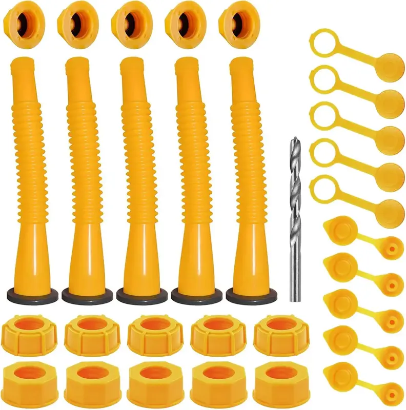 Gas Can Spout Replacement, Gas Can Nozzle, 5 Kit-White Flexible Pour Nozzle Suitable for Most 1/2/5/10 Gal Oil Cans, Fuel Can...