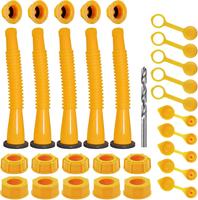 Gas Can Spout Replacement, Gas Can Nozzle, 5 Kit-White Flexible Pour Nozzle Suitable for Most 1/2/5/10 Gal Oil Cans, Fuel Can...