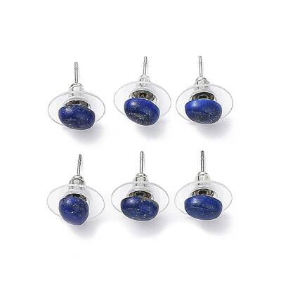 Natural Lapis Lazuli Stud Earrings for Women