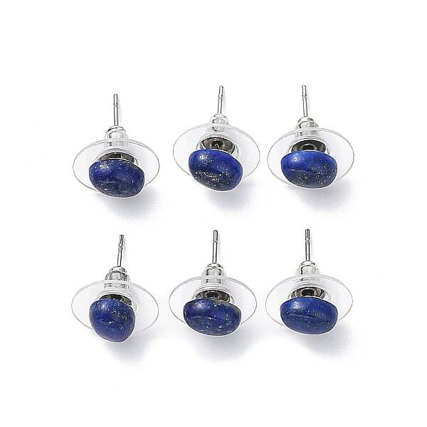 Natural Lapis Lazuli Stud Earrings for Women