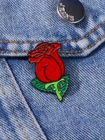 Cute Rose Design Brooch, Fashionable Clothes Accessories for Women & Men, Trendy All-match & Exquisite Brooch for Birthday Gi...