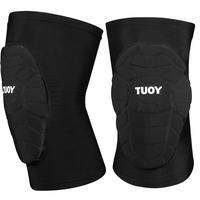 TUOY Compression Knee Pads Padded Knee Protection Pad - Youth & Adult Sizes (1 Pair) Leg Protector Volleyball Gear Basketball...
