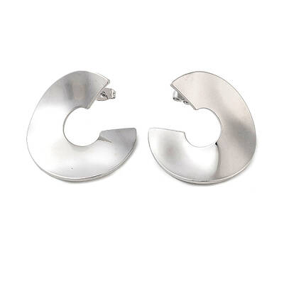 Brass C-Shaped Stud Earrings