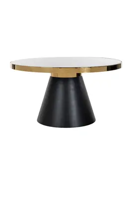Gold Framed Marble Pedestal Dining Table | OROA Odin