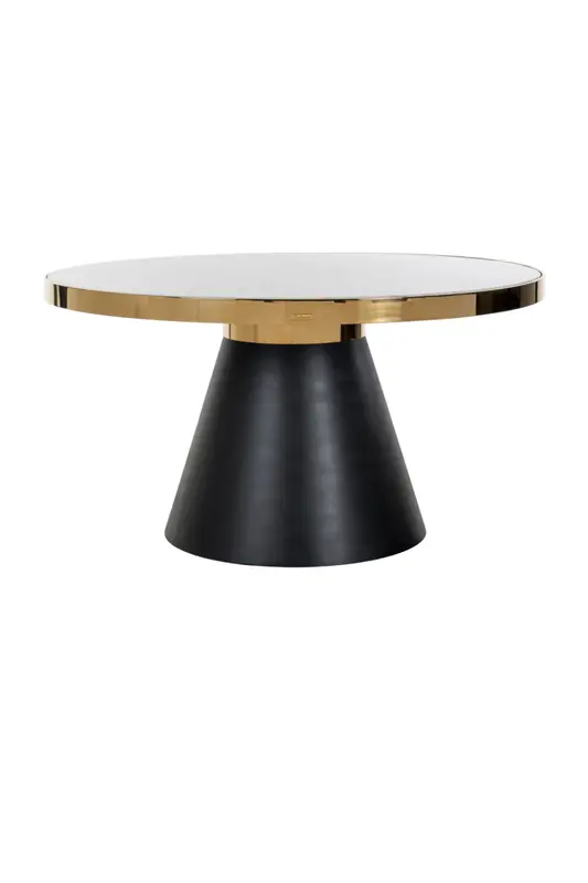 Gold Framed Marble Pedestal Dining Table | OROA Odin