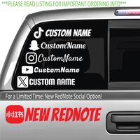 Social Media User Name Custom Vinyl Decal for Cars, Trucks and More!