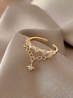 Fashionable Star Design Cuff Ring, Adjustable Open Ring for Women & Girls, Fashion Jewelry for Party, Daily Clothing Decor, T...