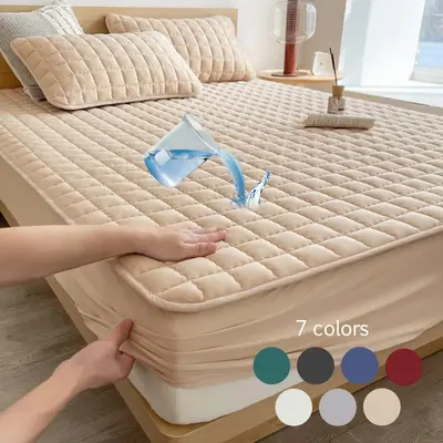 [bedsleep] 1pc Waterproof Fitted Sheet,Deep Pockets, Cooling anti-slip Elastic Bed Sheet, Bedroom Accessories for Elderly, Ba...