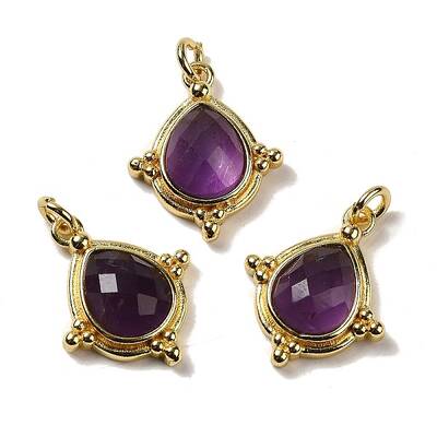 Natural Amethyst Faceted Pendants