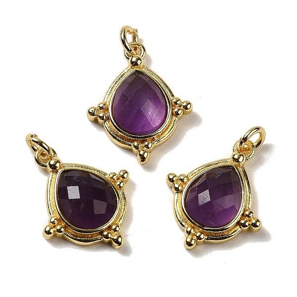 Natural Amethyst Faceted Pendants