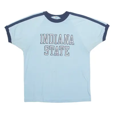 CHAMPION Indiana State Womens T-Shirt Blue USA Crew Neck L