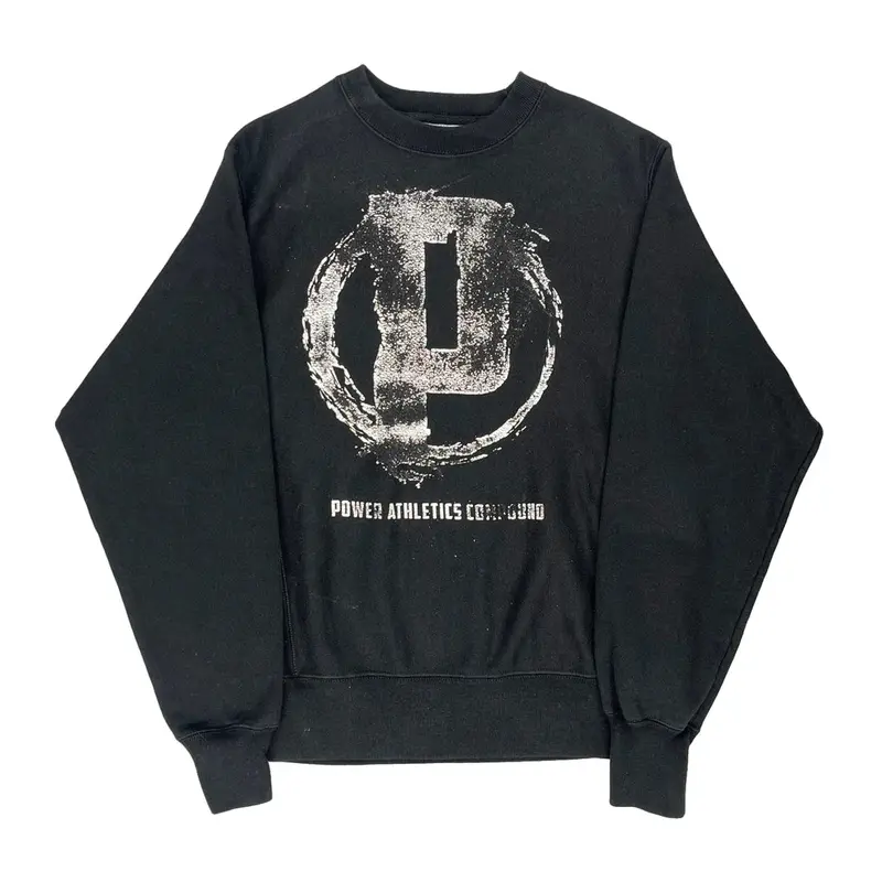 Reverse Weave Power Athletics Champion Sweatshirt - Small Grey Cotton Blend