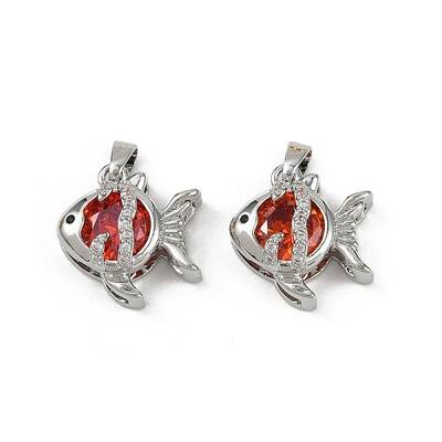 Brass Micro Pave Cubic Zirconia Pendants