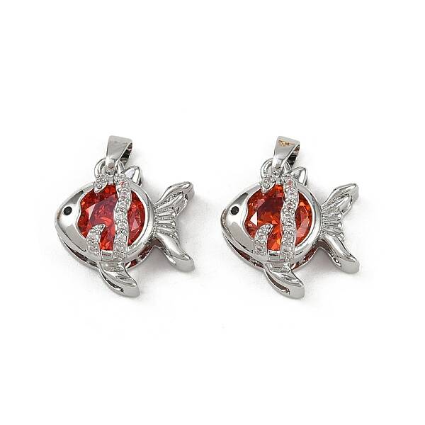 Brass Micro Pave Cubic Zirconia Pendants