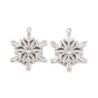 Brass Micro Pave Clear Cubic Zirconia Pendants
