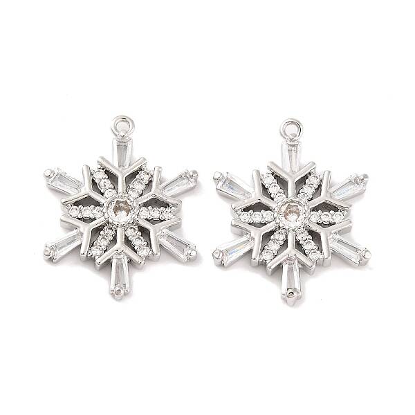 Brass Micro Pave Clear Cubic Zirconia Pendants
