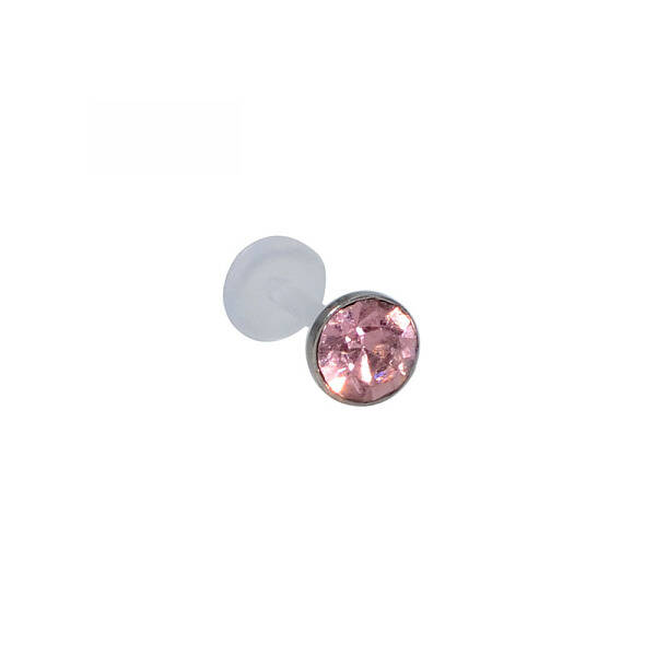 Acrylic Micro Pave Cubic Zirconia Labrets Piercing Jewely for Women Men