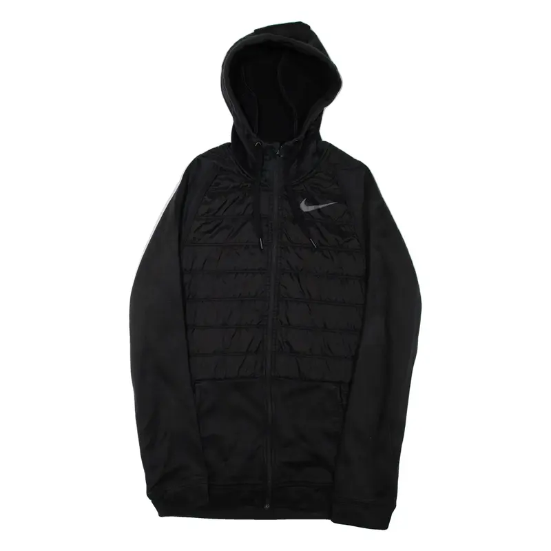 NIKE Mens Jacket Black Nylon Hooded S