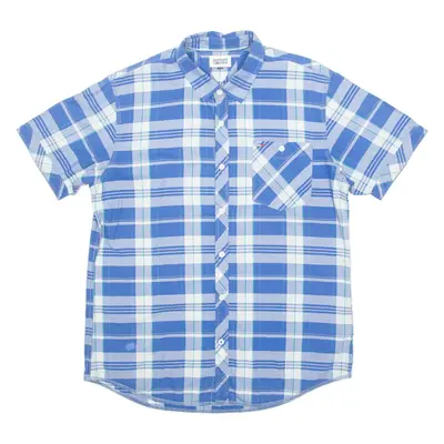 TOMMY HILFIGER Mens Shirt Blue Check XL