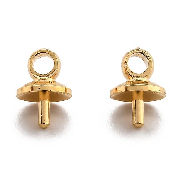 Brass Cup Pearl Peg Bails Pin Pendants