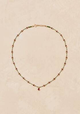 Necklace Peony Talis Peony Talisman Vert-Grenat | Color: VERT GRENAT | Size: U