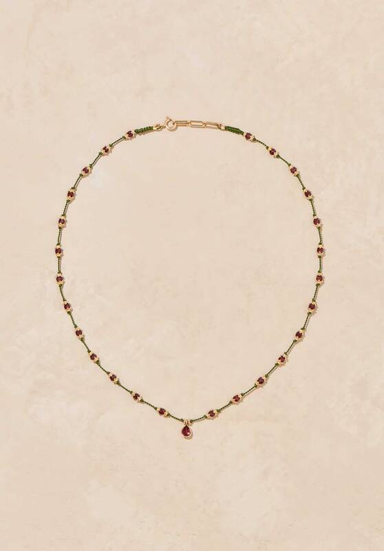 Necklace Peony Talis Peony Talisman Vert-Grenat | Color: VERT GRENAT | Size: U