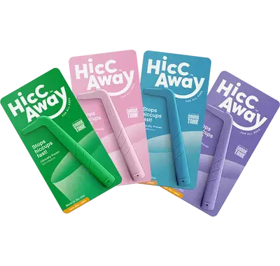 HiccAway Hiccup Straw Family Pack of 4 - Stops Hiccups Fast, as seen on Shark Tank - Clinically Proven for All Ages. Safe, re...