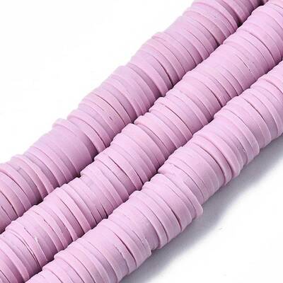 Flat Round Handmade Polymer Clay Beads