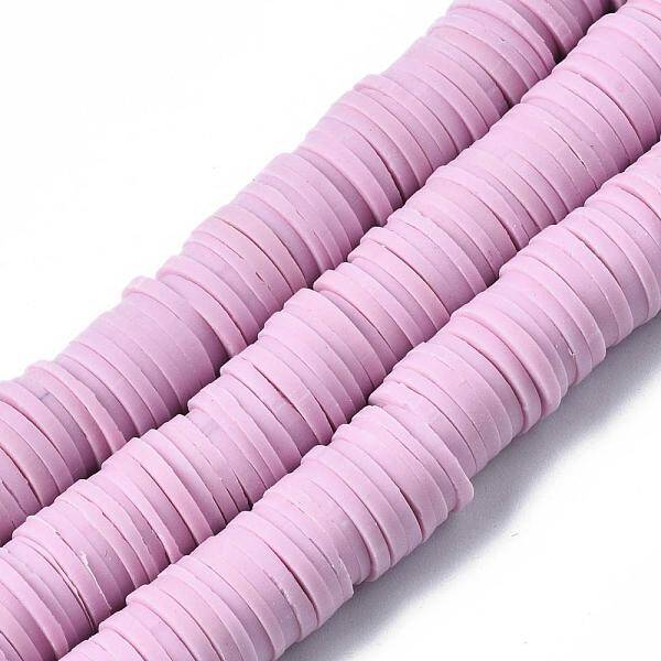 Flat Round Handmade Polymer Clay Beads