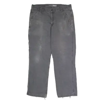 CARHARTT Workwear Carpenter Mens Canvas Trousers Grey Relaxed Straight W35 L30