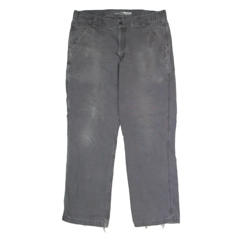 CARHARTT Workwear Carpenter Mens Canvas Trousers Grey Relaxed Straight W35 L30