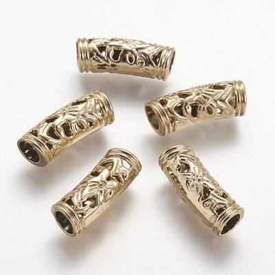 Tibetan Style Alloy Tube Beads
