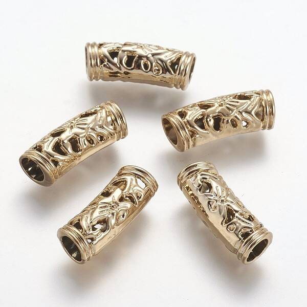 Tibetan Style Alloy Tube Beads