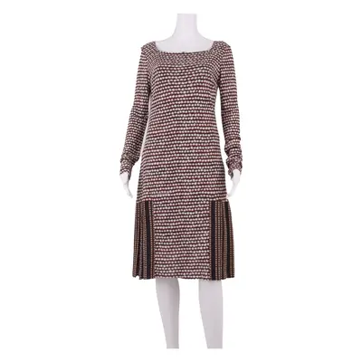 ROBERTO CAVALLI Womens Shift Dress Black Spotted Long Sleeve Midi M