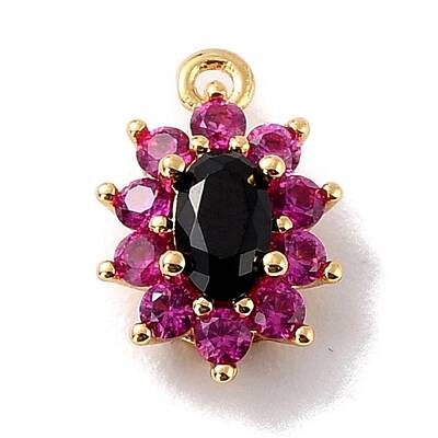 Eco-Friendly Brass Micro Pave Cubic Zirconia Charms