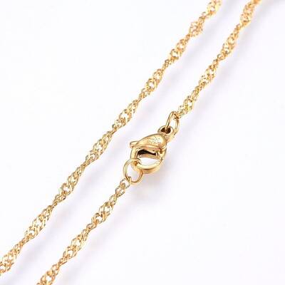 304 Stainless Steel Singapore Chain Necklaces