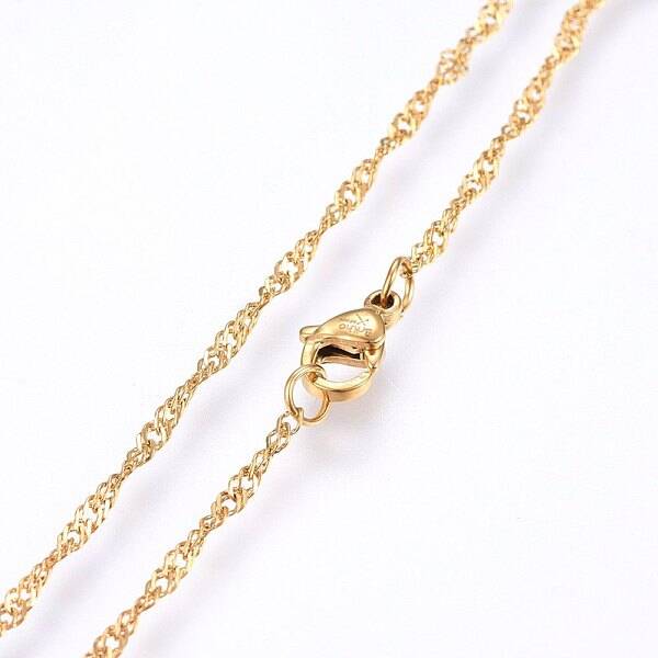 304 Stainless Steel Singapore Chain Necklaces