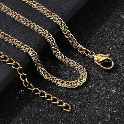 3MM 304 Stainless Steel Wheat Chain Necklaces for Men