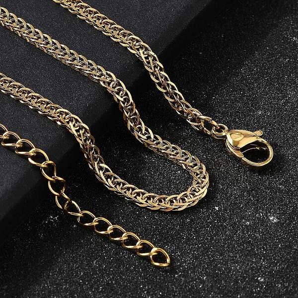 3MM 304 Stainless Steel Wheat Chain Necklaces for Men