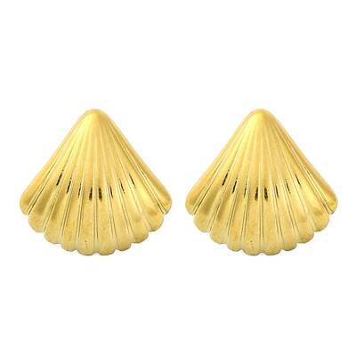 Ion Plating(IP) 304 Stainless Steel Shell Shape Stud Earrings