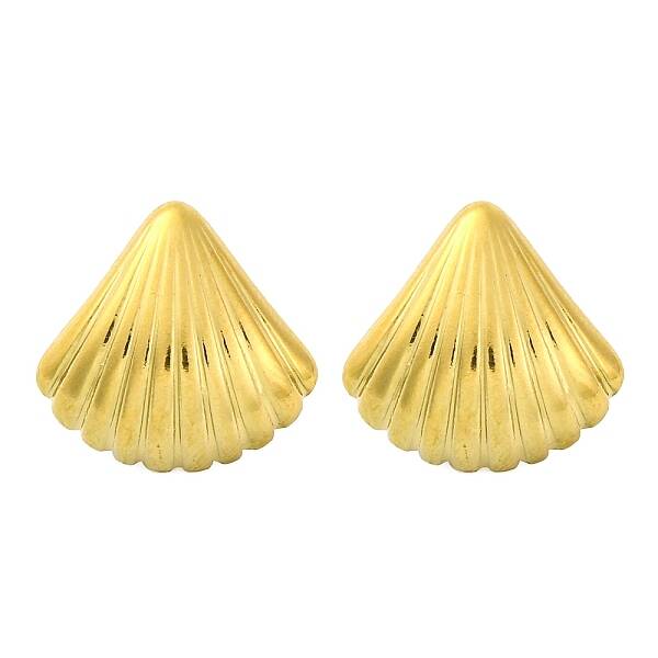 Ion Plating(IP) 304 Stainless Steel Shell Shape Stud Earrings