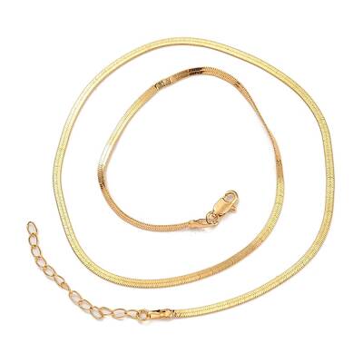 Brass Flat Snake Chain Necklaces for Women