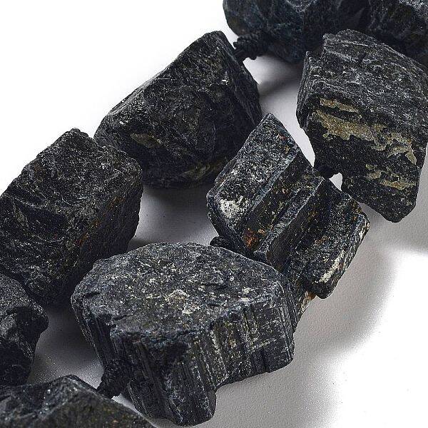 Raw Rough Natural Black Tourmaline Beads Strands