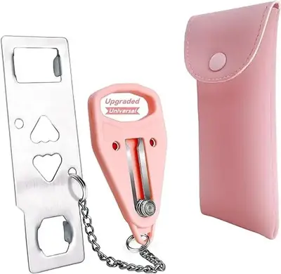 AceMining Portable Door Lock Home Security Door Locker Travel Lockdown Locks for Additional Safety and Privacy Perfect for Tr...