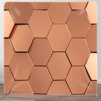 Aperturee Gold Hexagon Wall Fabric Backdrop Cover For Party - Aperturee