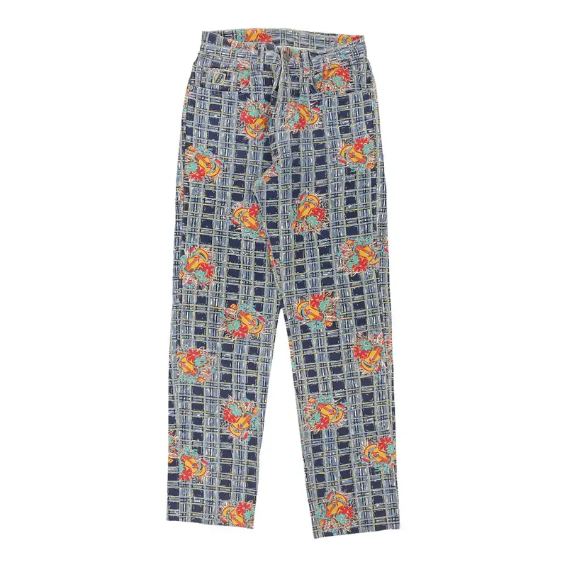 Banana Moon Checked Trousers - 28W UK 10 Blue Cotton